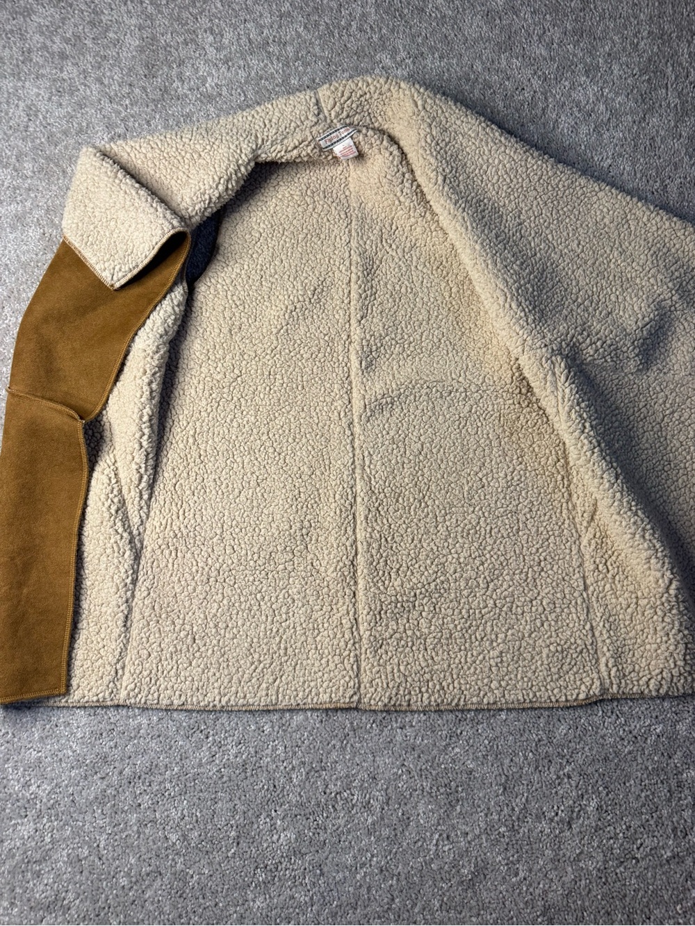 Flying Tomato Brown Suede Sherpa-Lined Open Vest - Picture 3 of 7